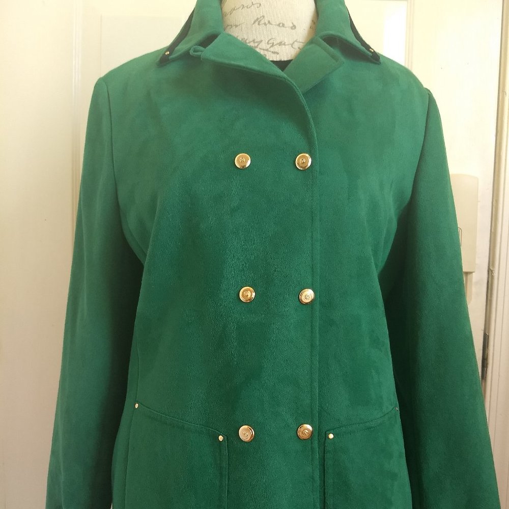 St. John Sport Faux Suede Emerald Jacket Size M